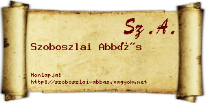 Szoboszlai Abbás névjegykártya